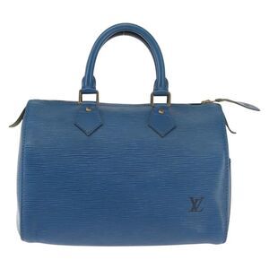 Louis Vuitton Speedy Handbag Epi Leather Blue Leather Handbag (Pre-Owned)